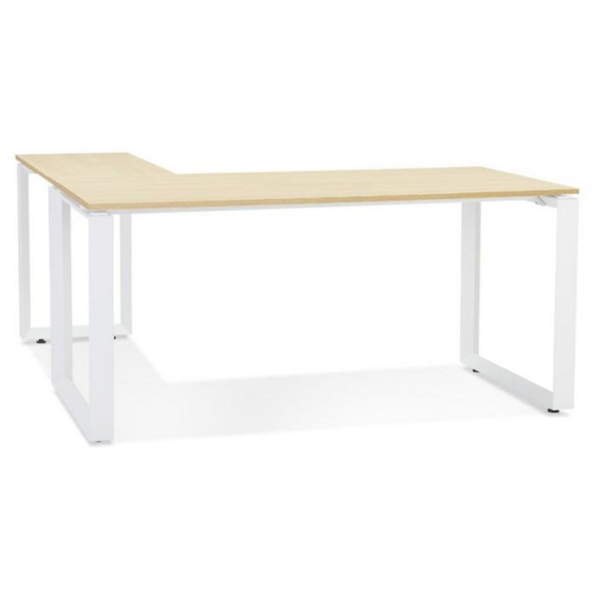 Paris Prix Bureau d'Angle Design  Abigano  170cm Naturel & Blanc