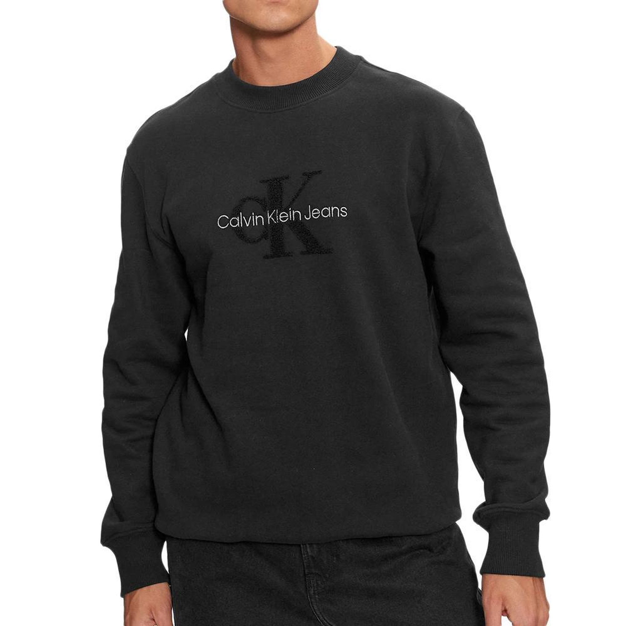 Voir la diapositive 1 : CALVIN KLEIN JEANS Sweat Noir Homme Calvin Klein Jeans Chenille Monologo