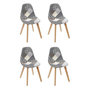 Voir la diapositive 1 : Paris Prix Lot de 4 Chaises Design  Patchwork  86cm Gris
