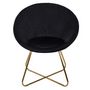 Voir la diapositive 2 : Paris Prix Fauteuil Design Velours  Karl  83cm Noir