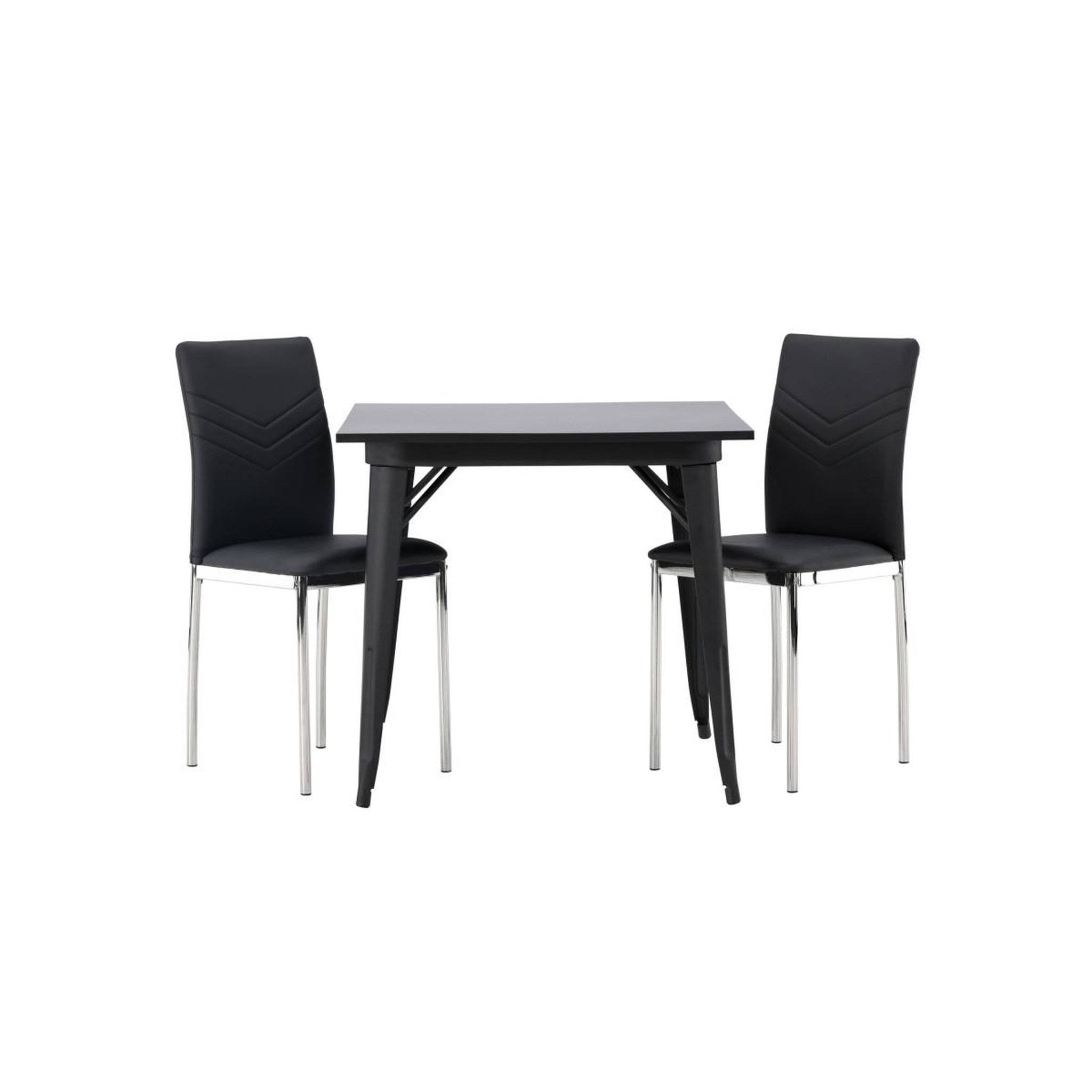 Voir la diapositive 2 : Paris Prix Ensemble table à manger & 2 chaises  tempe & lily  80cm noir