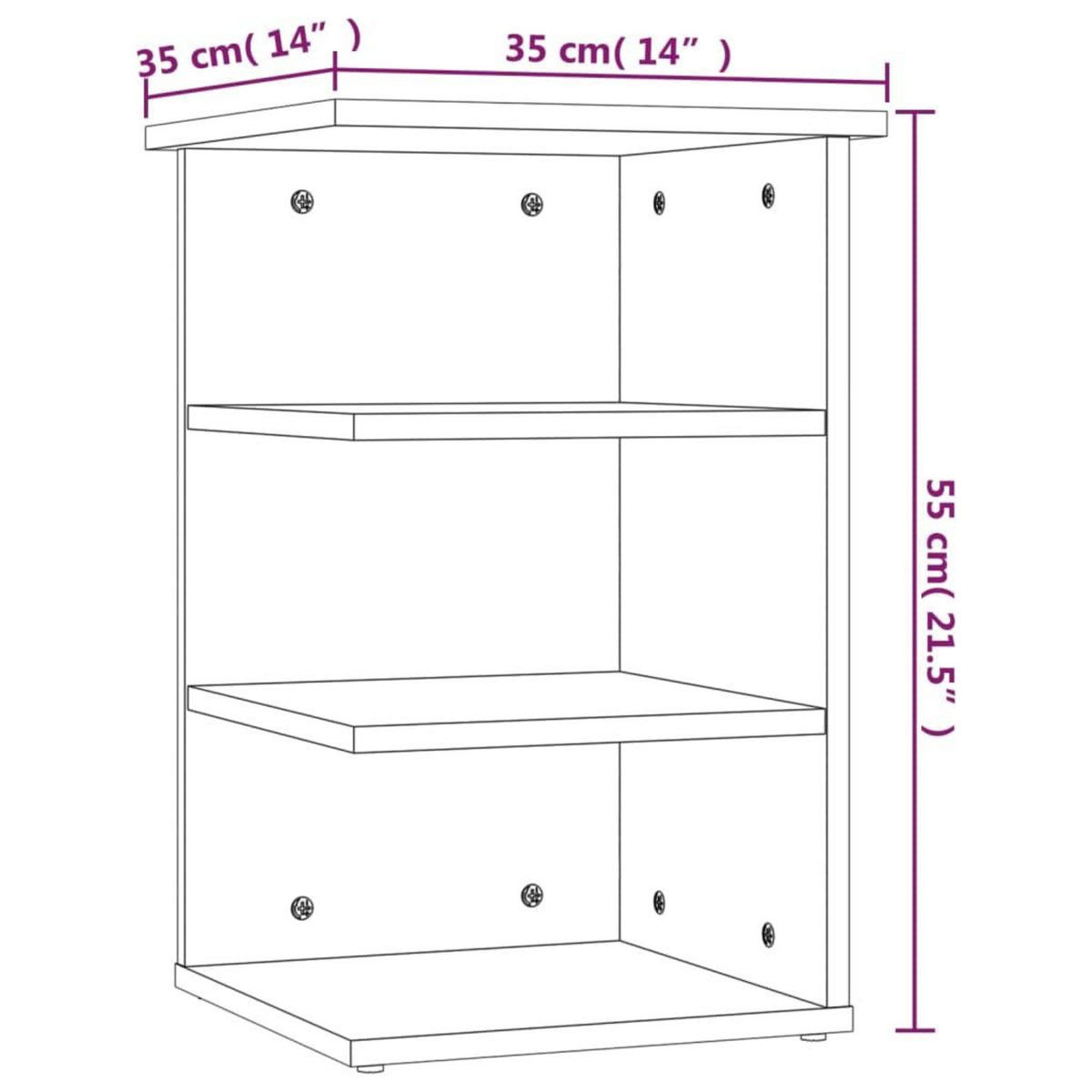 VIDAXL Armoire laterale Noir 35x35x55 cm Agglomere