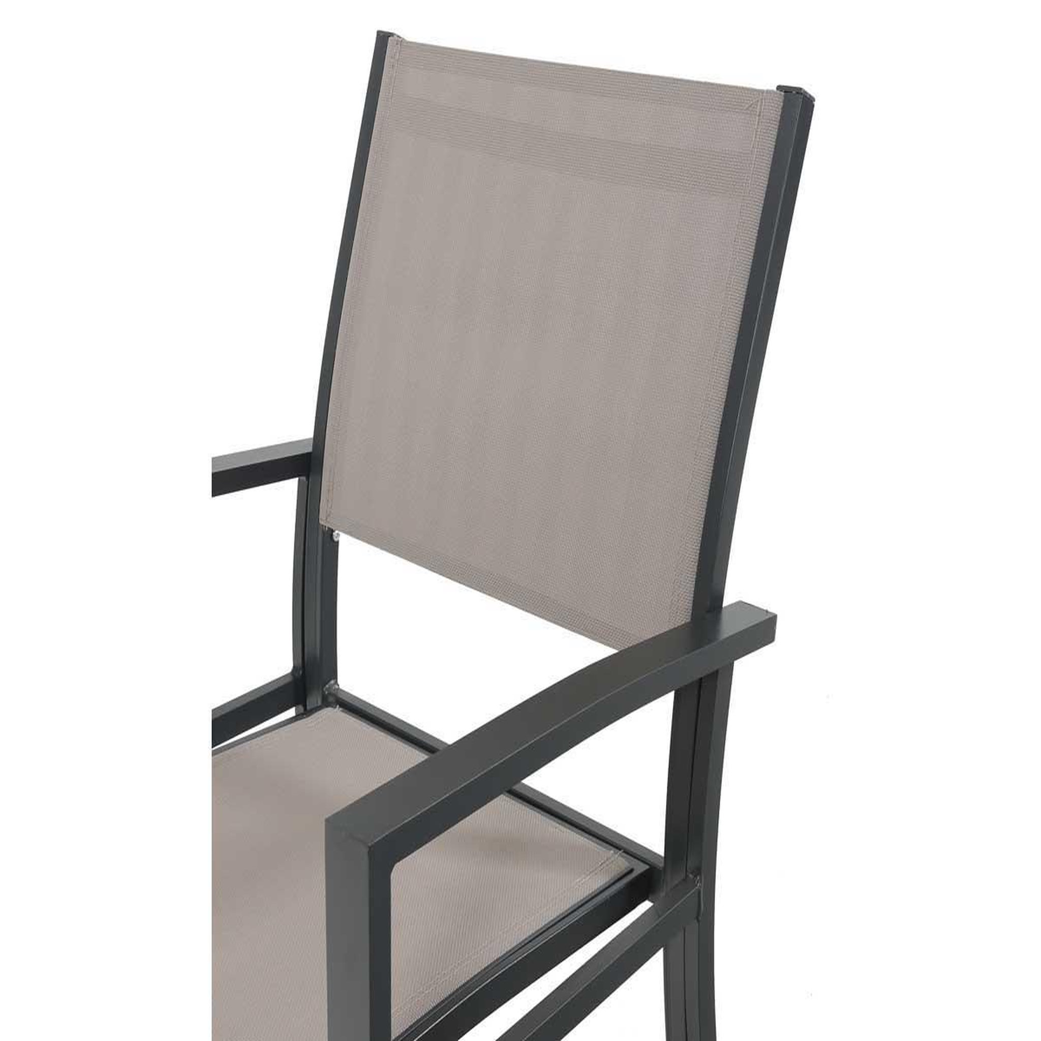Voir la diapositive 2 : Habitat et Jardin Fauteuil jardin alu/textilène  tropic  - phoenix - taupe - lot de 2