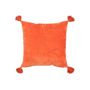 Voir la diapositive 2 : Paris Prix Coussin Velours Design Fleurs  Mexican  50x50cm Orange