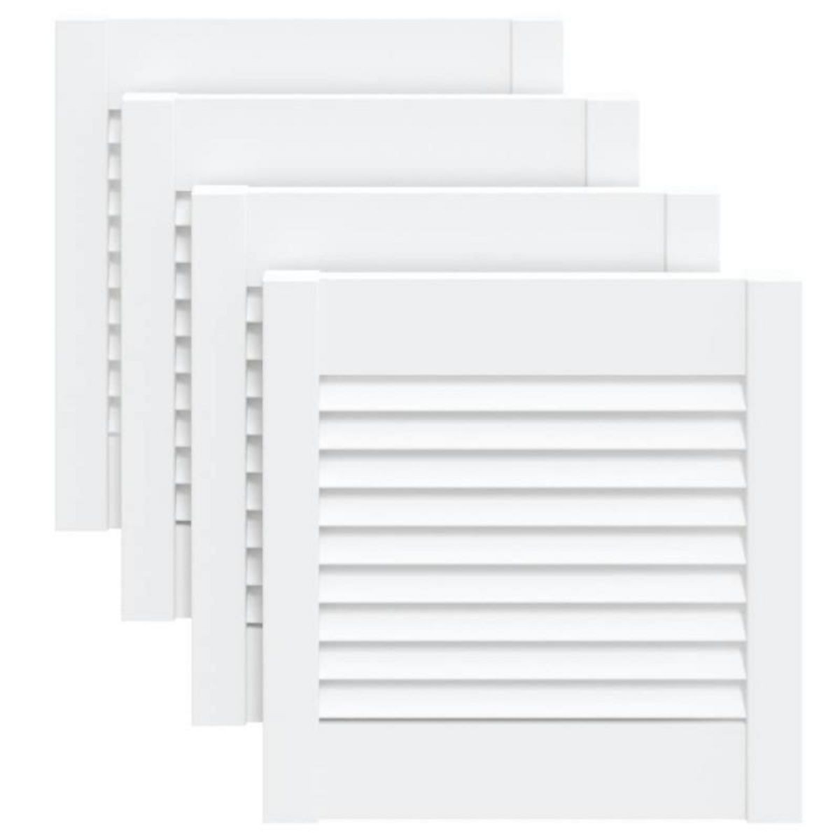 VIDAXL Portes d armoire à persiennes 4pcs blanc 39,5x39,4cm pin massif