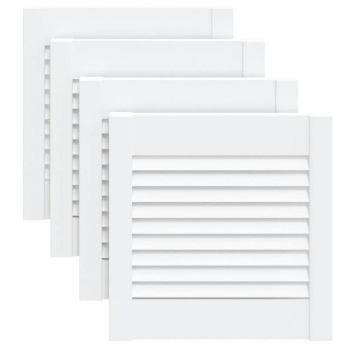 VIDAXL Portes d armoire à persiennes 4pcs blanc 39,5x39,4cm pin massif