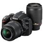 Voir la diapositive 1 : NIKON D3200 + 18-55 VR II + 55-200 VR - Noir - Appareil photo reflex