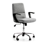 VS VENTA-STOCK Fauteuil de Bureau relevable et reclinable Teo matelassé avec Tissu Gris Clair