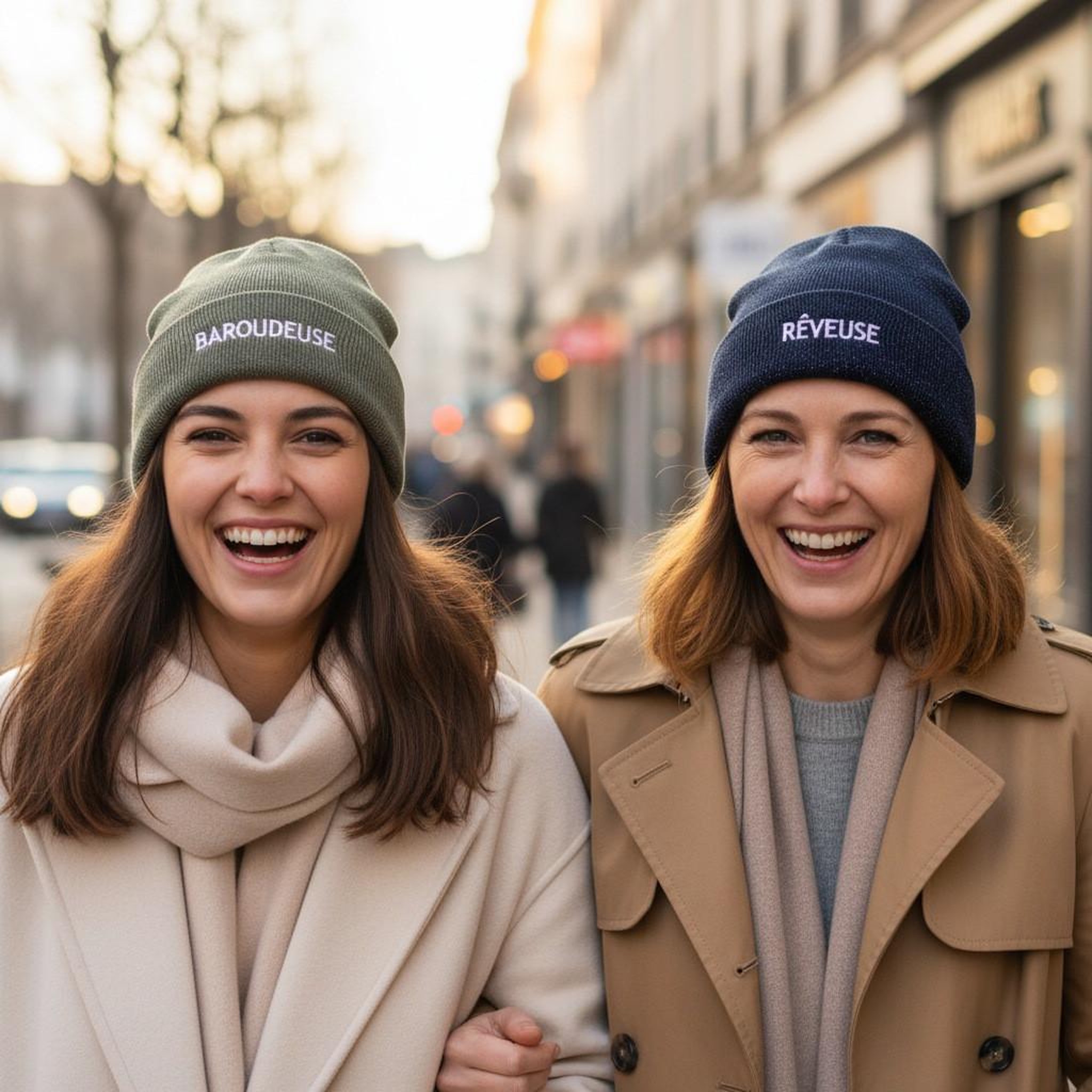 Voir la diapositive 6 : OZABI OZABI Bonnets Femme Fil Lurex Pailleté Message Brodé - Pack de 2 (Lot)