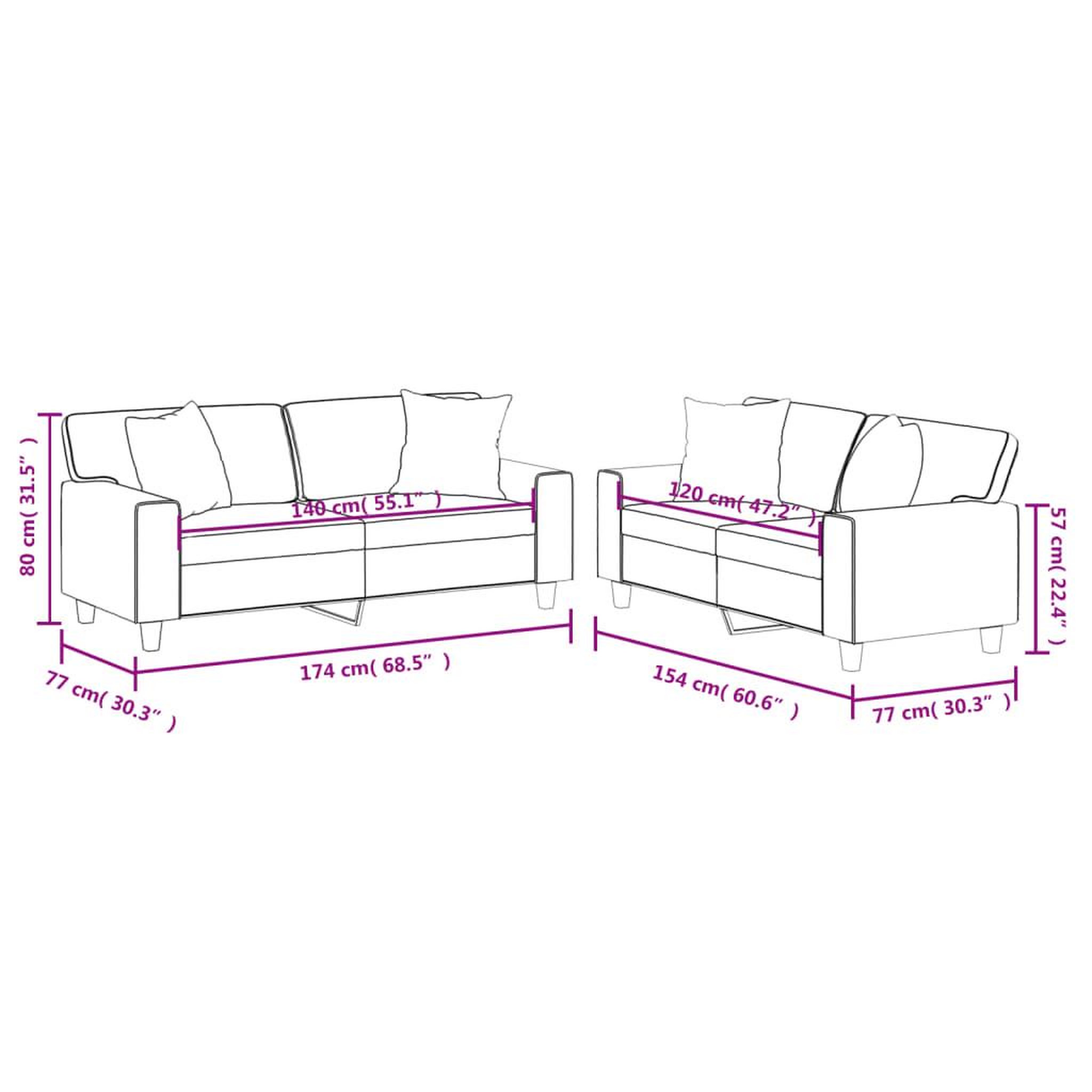 Voir la diapositive 6 : VIDAXL Ensemble de canapes 2 pcs avec coussins noir similicuir