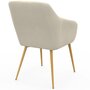 Voir la diapositive 4 : ID MARKET Lot de 2 chaises de salle à manger, fauteuils de table JANY matelassées velours beige pieds effet bois