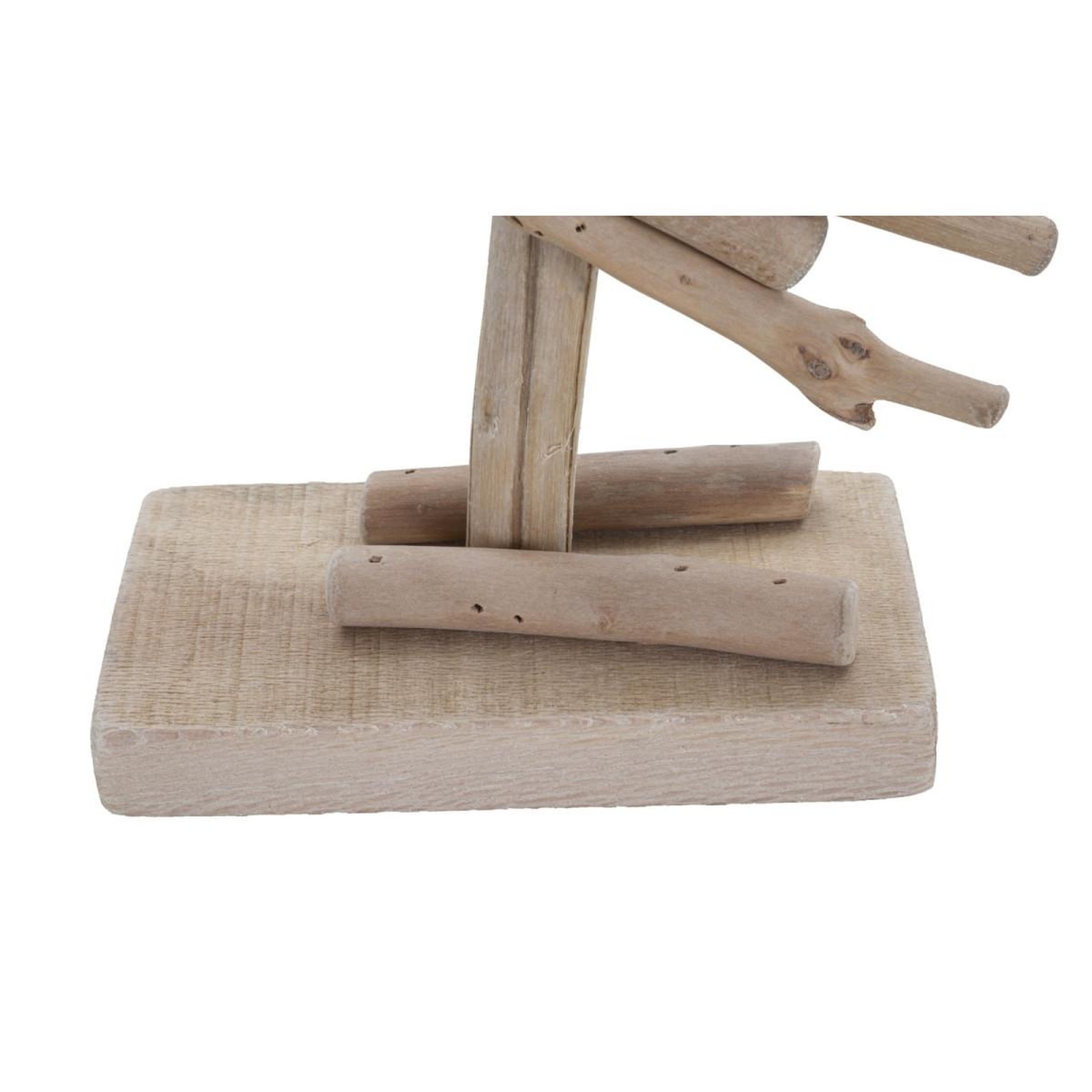 Voir la diapositive 4 : Paris Prix Statue flamant rose en bois  tanoak  56cm naturel & blanc