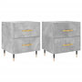 Voir la diapositive 2 : VIDAXL Tables de chevet 2pcs gris beton 40x35x47,5cm bois d'ingenierie