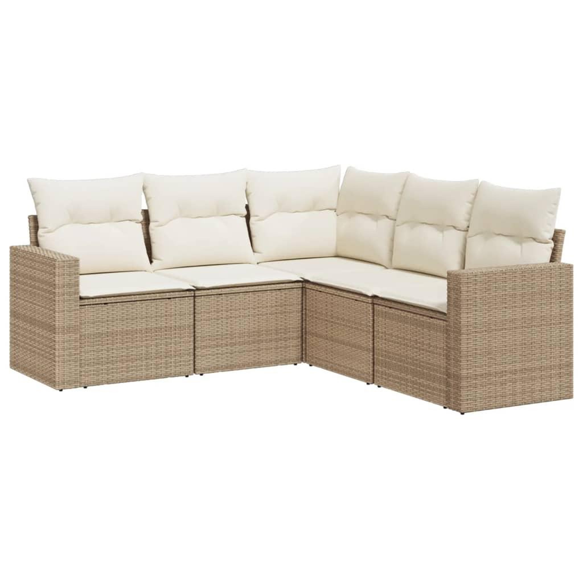 Voir la diapositive 2 : VIDAXL Salon de jardin avec coussins 5 pcs beige resine tressee