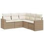 Voir la diapositive 2 : VIDAXL Salon de jardin avec coussins 5 pcs beige resine tressee