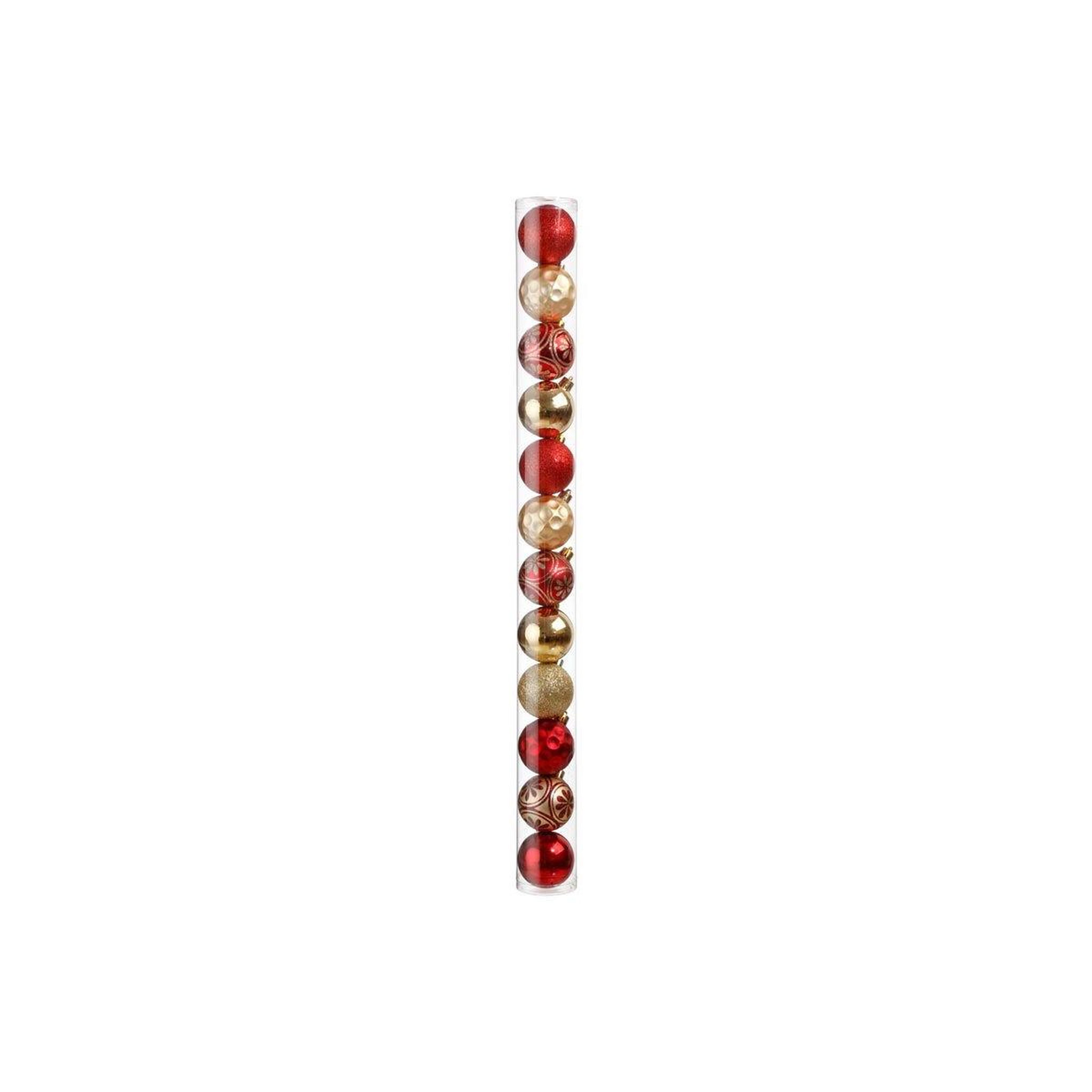 FEERIC LIGHT & CHRISTMAS Lot de 12 boules de noël  soir  6cm rouge & or