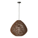 Paris Prix Lampe Suspension Torsade  Sharron  50cm Marron