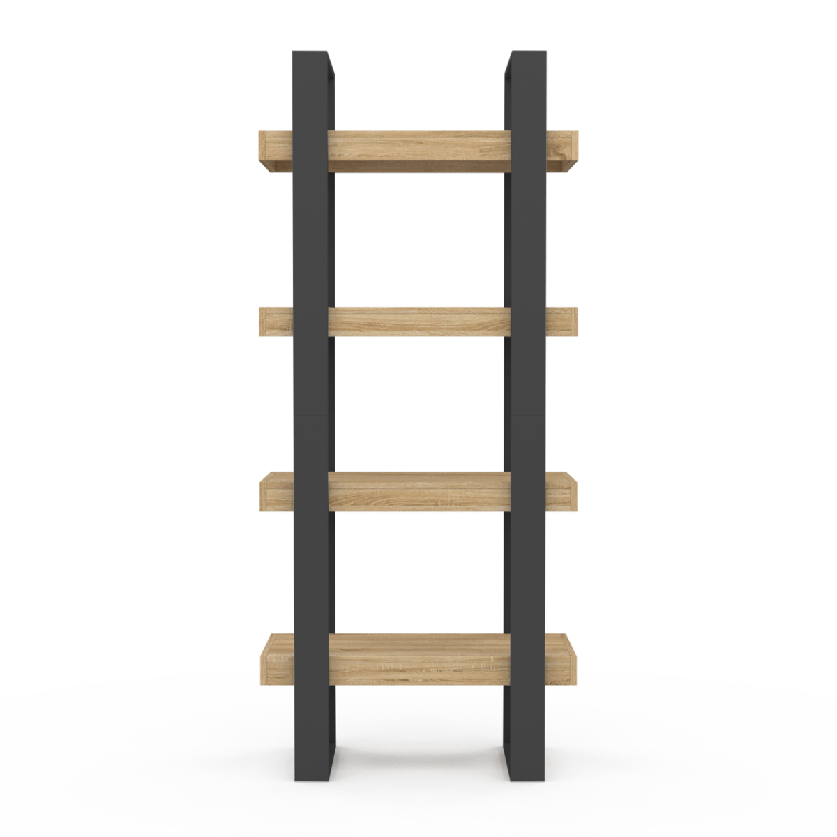 ID MARKET Etagère 4 niveaux PHOENIX bois et noir