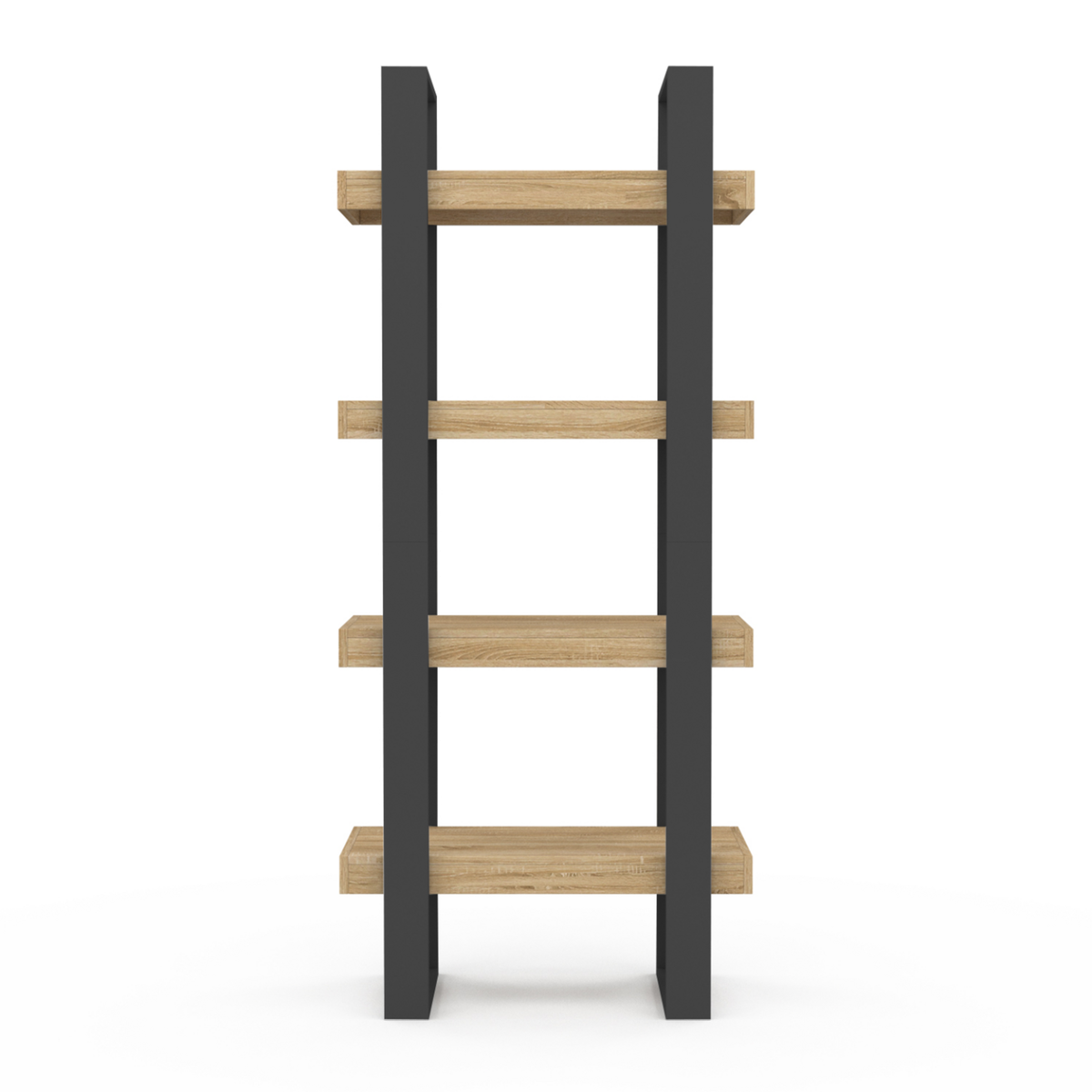 ID MARKET Etagère 4 niveaux PHOENIX bois et noir