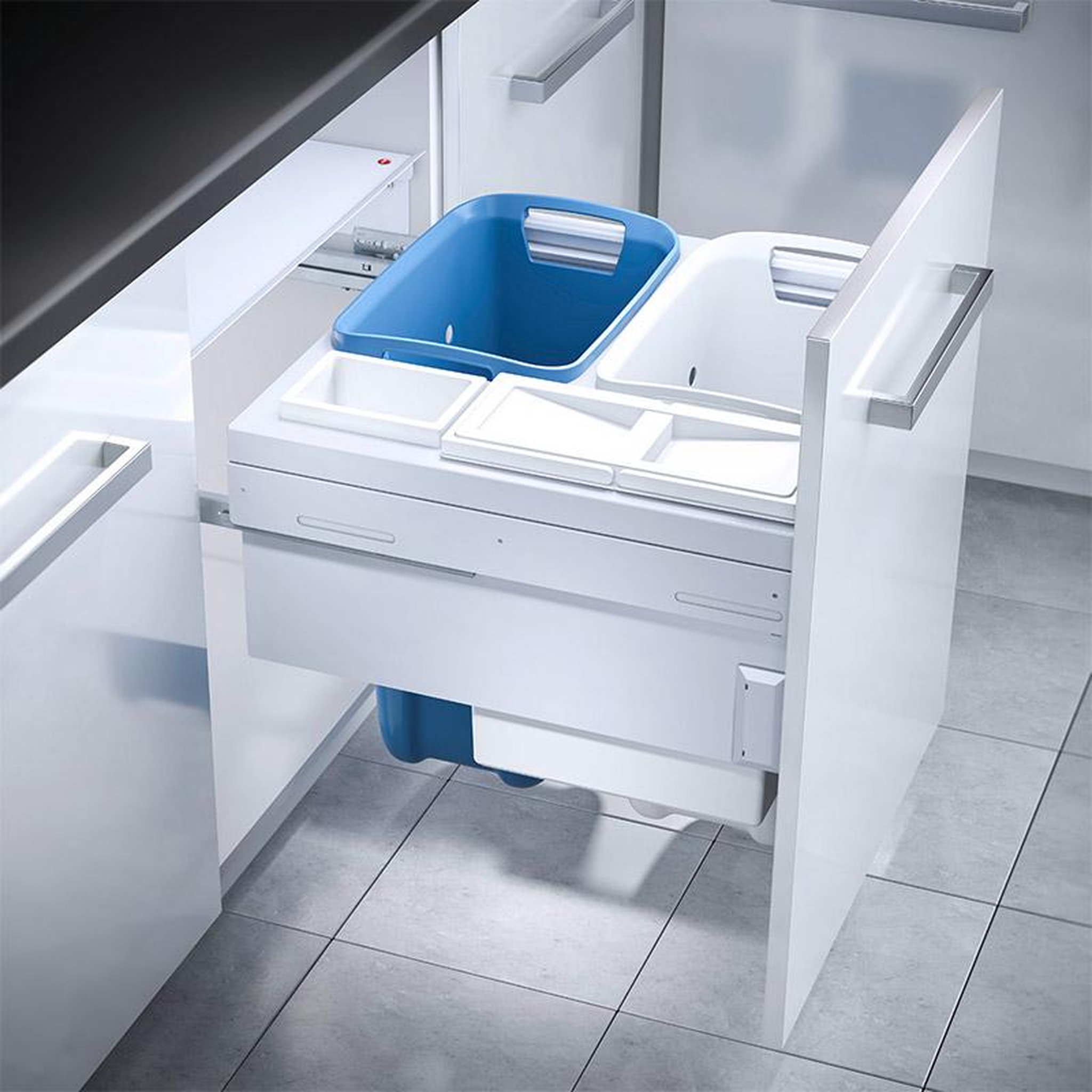 Voir la diapositive 2 : HAILO Double panier à linge encastrable 80l hailo laundry carrier 600