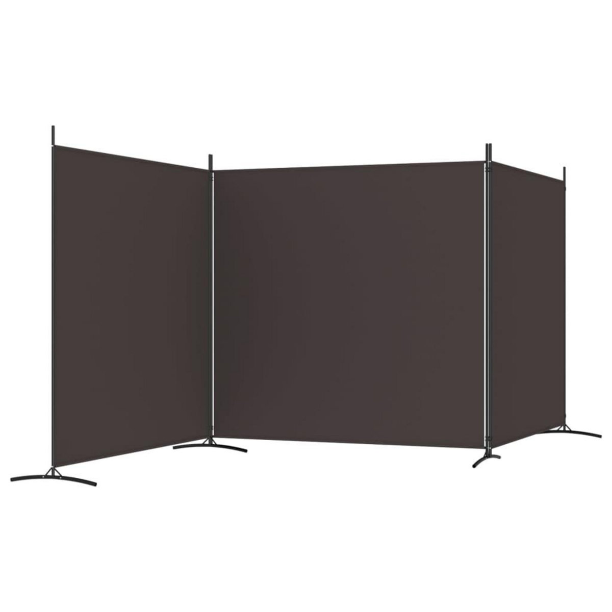 VIDAXL Cloison de separation 3 panneaux Marron 525x180 cm Tissu