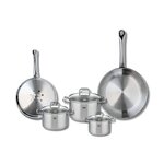 ELO Set de 2 Poêles de cuisson 24 et 28 cm et 3 faitouts 12, 14 et 16 cm Elo Profi Citrin