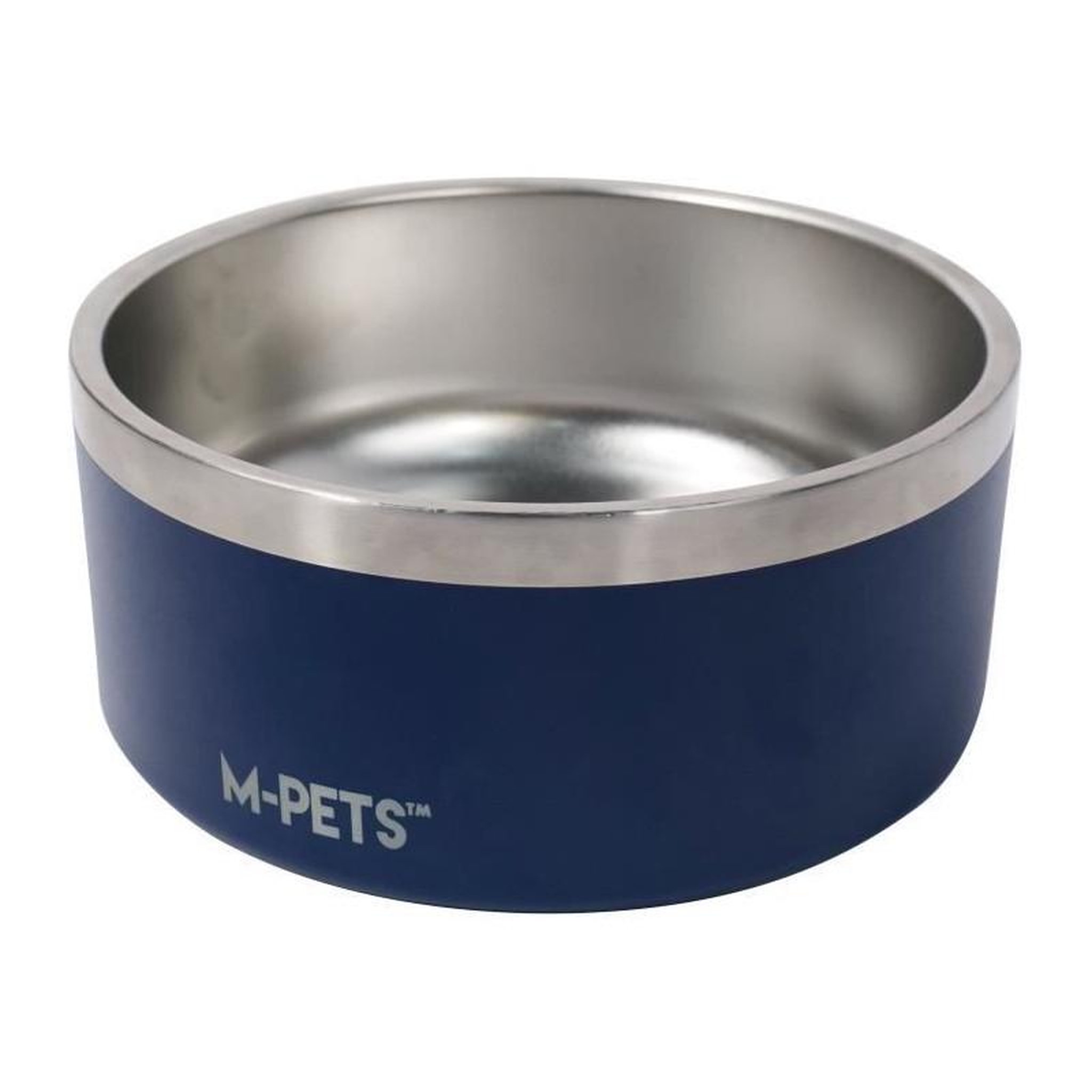 Voir la diapositive 1 : M PETS Gamelle - M PETS - ESKIMO - Double paroi 2 L - Bleu - Acier inoxydable, antidérapant, inodore, antirouille, lavable