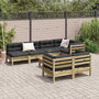 Voir la diapositive 3 : VIDAXL Salon de jardin 8 pcs avec coussins bois de pin impregne