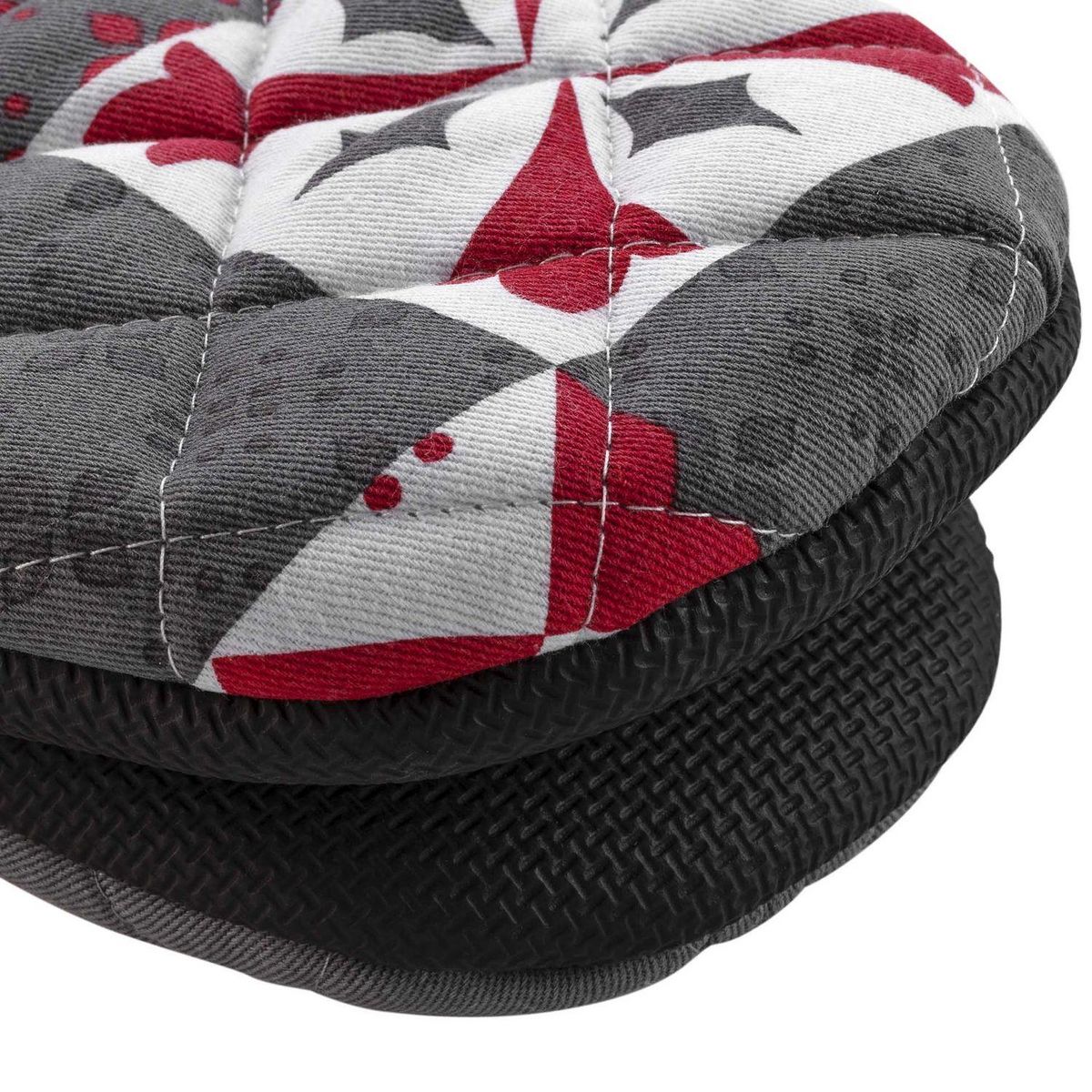 Douceur d'Intérieur Gant pince Carreaux de ciment - Rouge et gris