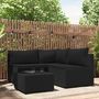 Voir la diapositive 1 : VIDAXL Salon de jardin 4 pcs avec coussins Noir Resine tressee