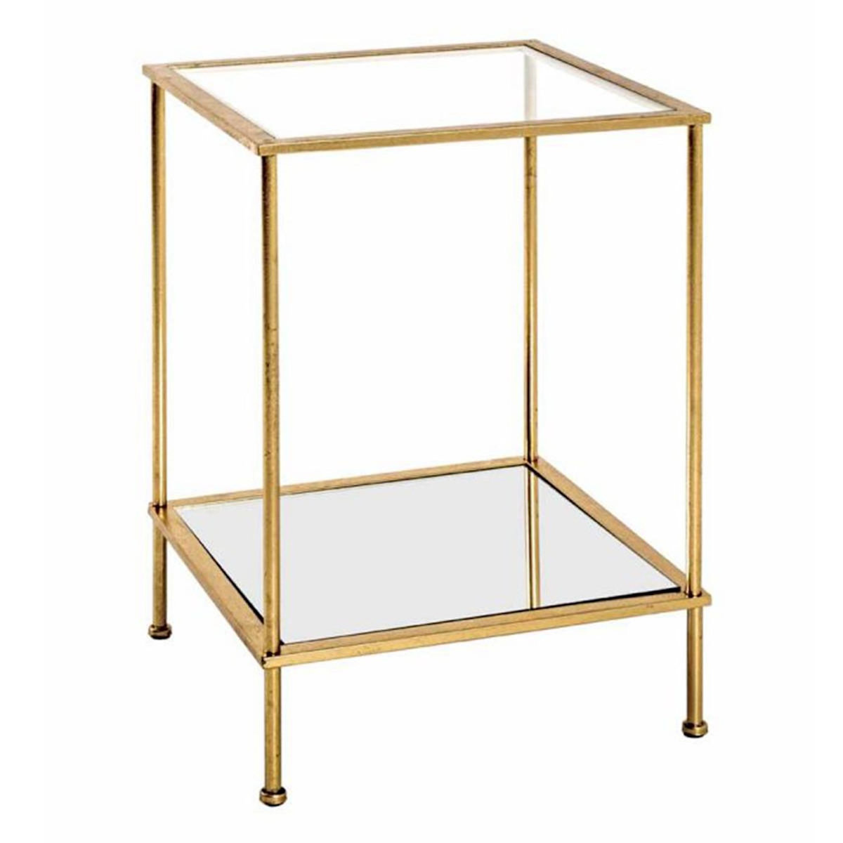Paris Prix Table d'Appoint Carrée en Verre  Alizée  55cm Or