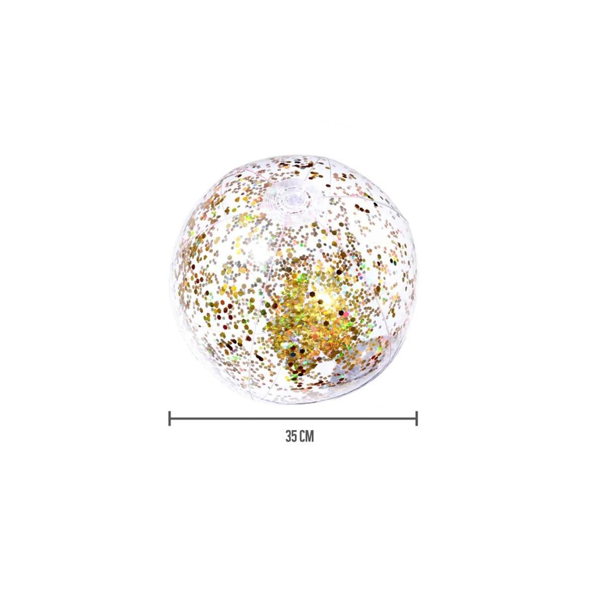 Voir la diapositive 2 : JET LAG Ballon gonflable  paillettes  35cm or