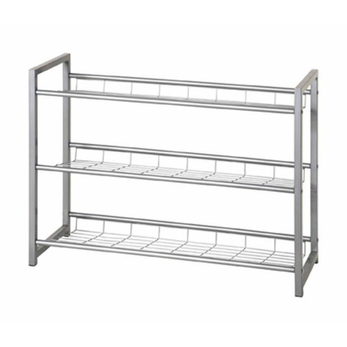 Paris Prix Range-Chaussures 12 Paires  Plase  80cm Argent