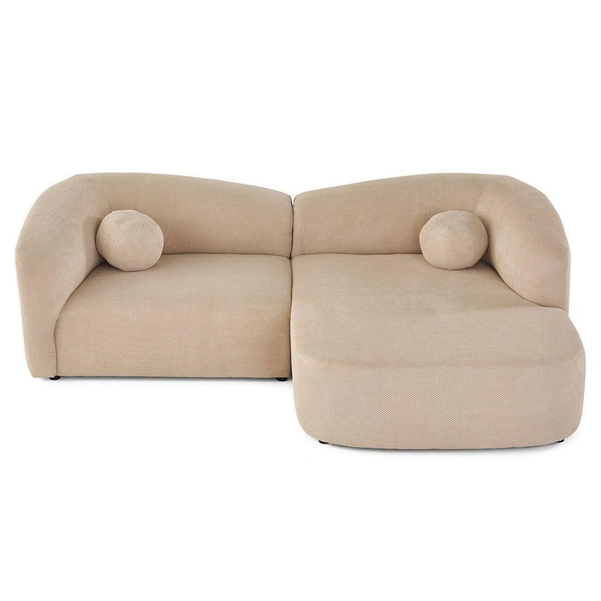 LISA DESIGN Charles - canapé d'angle droit 4 places en velours texturé