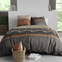 Voir la diapositive 1 : ATELIER DU COTON Housse de couette 240x220 JASPE + 2 taies coton 57 fils