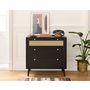 Voir la diapositive 2 : BEST MOBILIER Goto - commode - noir et cannage - 80 cm
