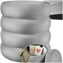 Voir la diapositive 1 : tectake Tabouret avec espace de rangement rond Aspect velours gris