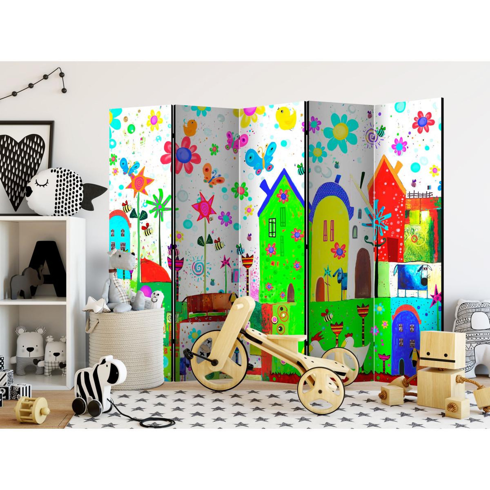 Voir la diapositive 2 : Paris Prix Paravent 5 volets  happy farm ii  172x225cm