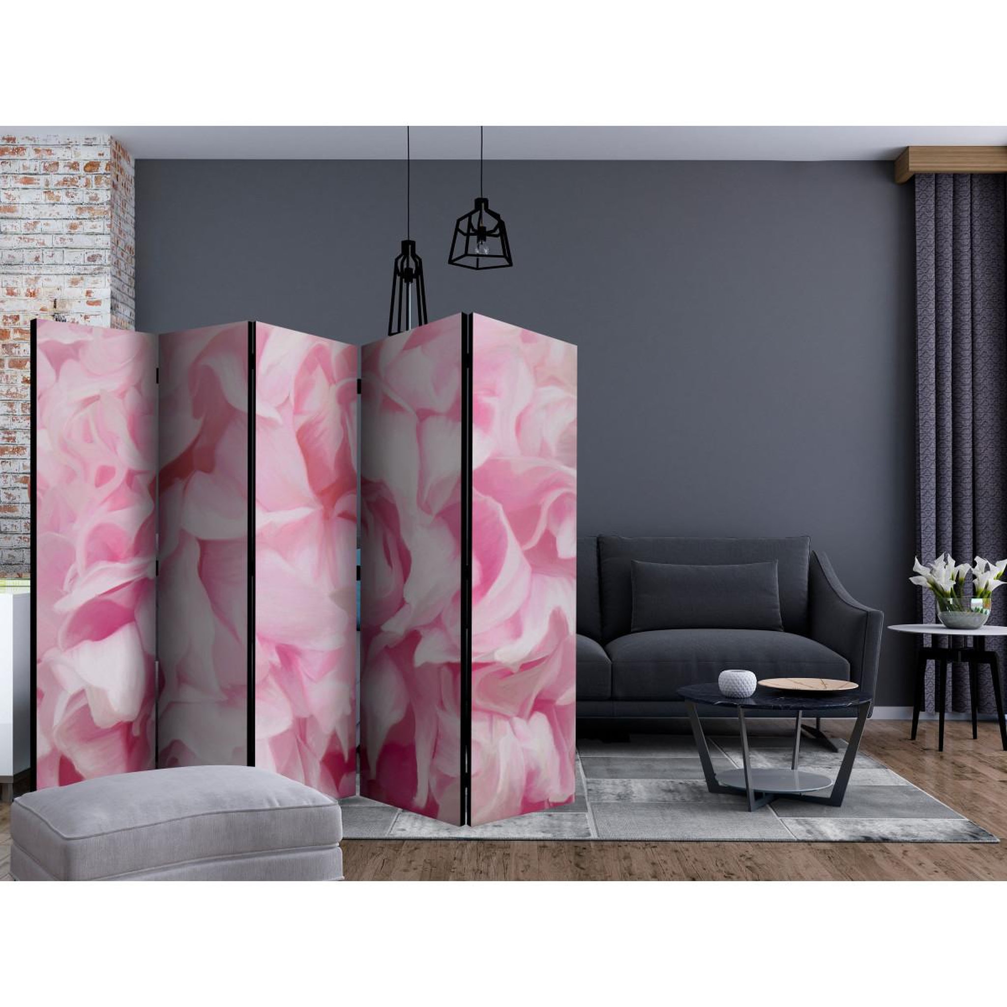 Voir la diapositive 2 : Paris Prix Paravent 5 volets  azalea pink  172x225cm