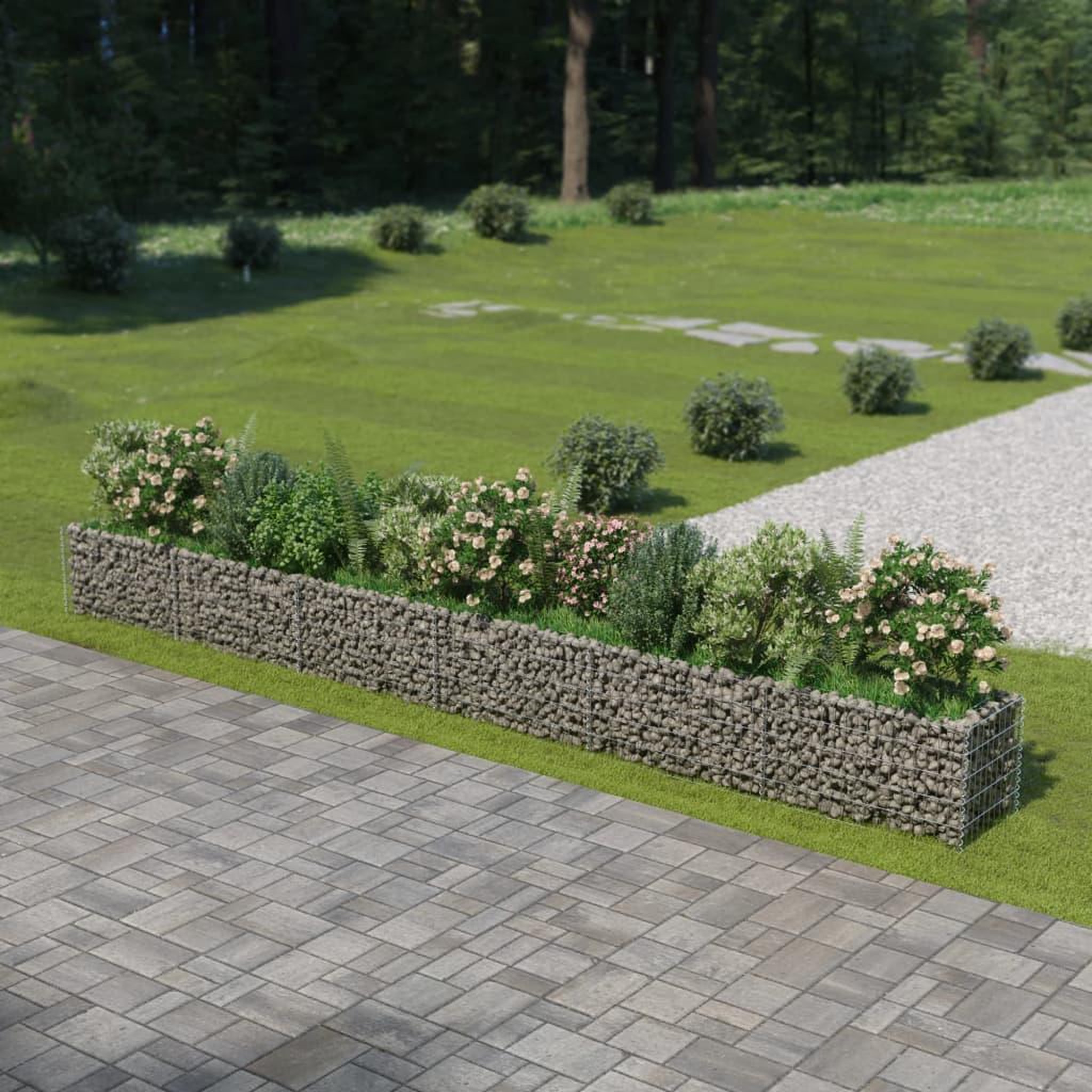 Voir la diapositive 1 : VIDAXL Lit sureleve a gabion Acier galvanise 540x50x50 cm