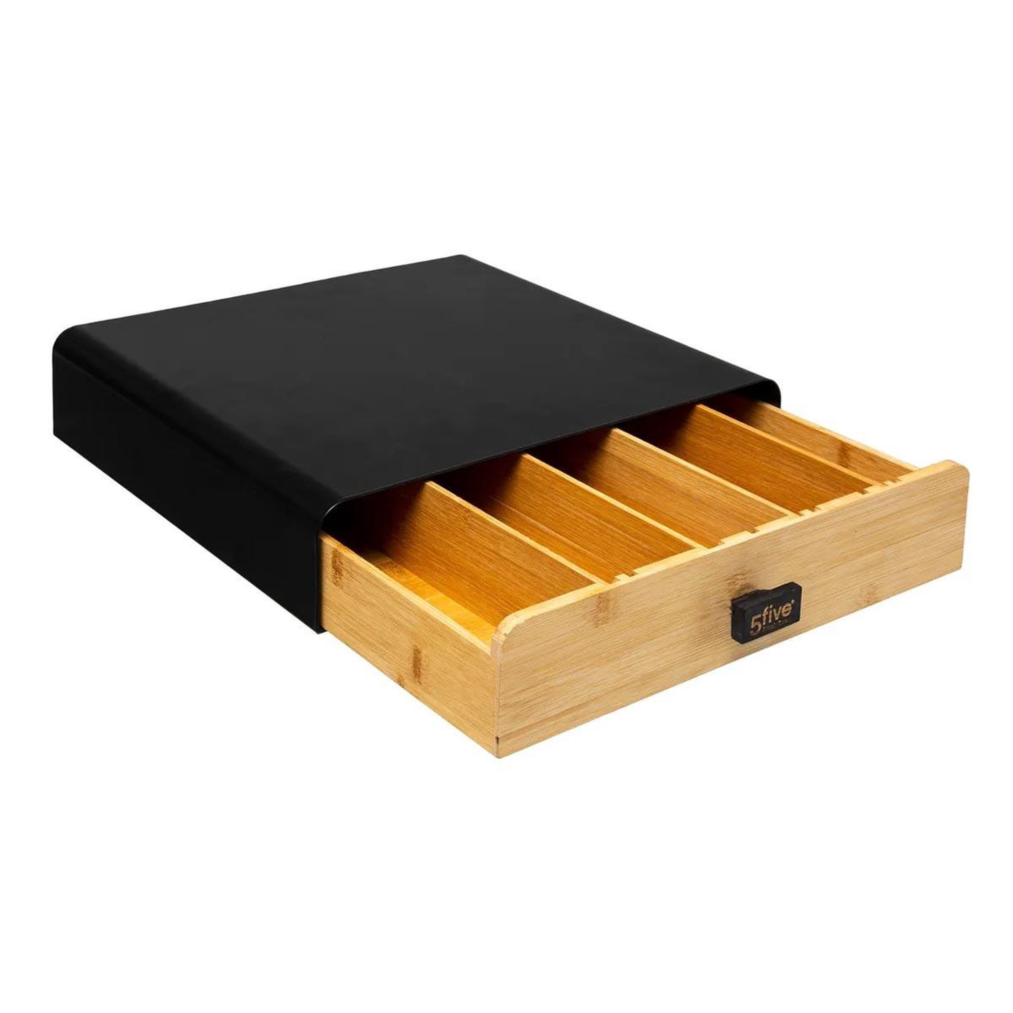 Voir la diapositive 2 : FIVE Porte-capsules tiroir  nera  33cm noir & naturel