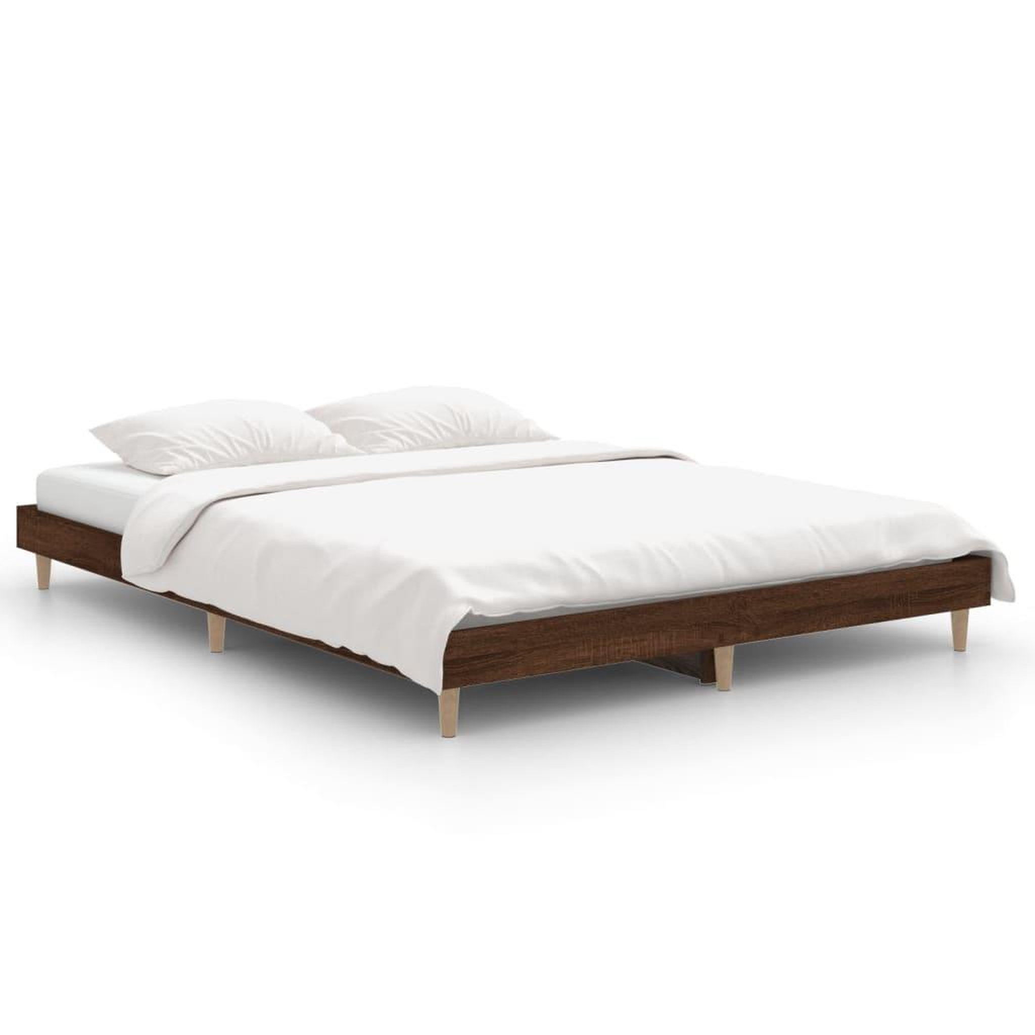 Voir la diapositive 2 : VIDAXL Cadre de lit sans matelas chene marron 135x190 cm