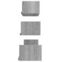 Voir la diapositive 4 : VIDAXL Etageres murales d'affichage 3pcs Sonoma gris Bois d'ingenierie