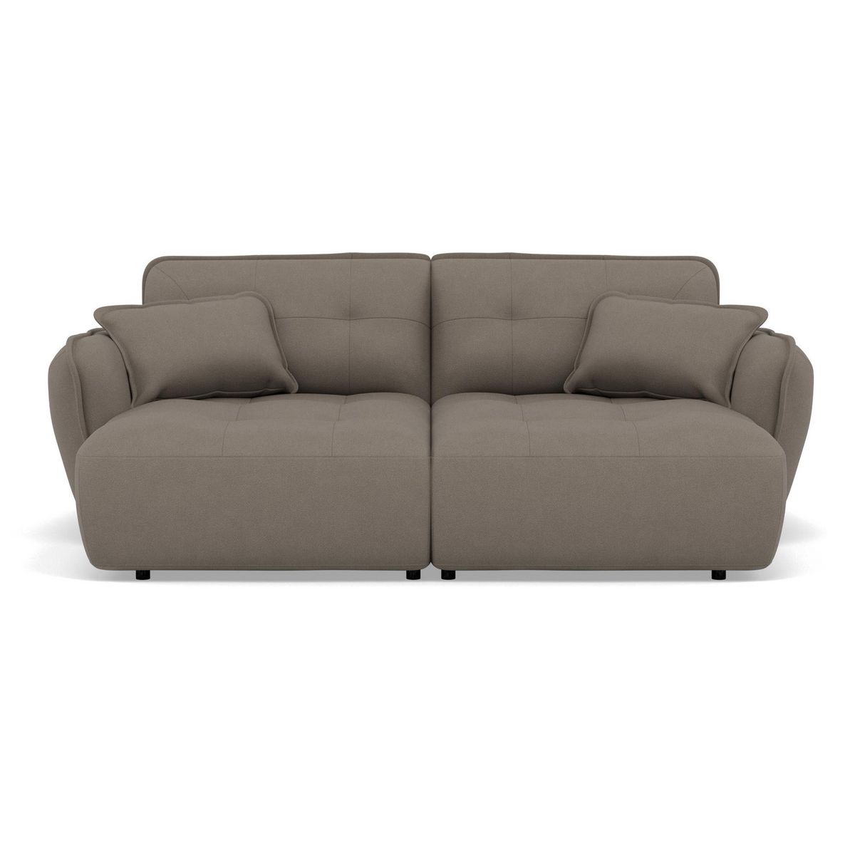 LISA DESIGN Thais - canapé droit 4 places avec double méridienne assise profonde en tissu texturé