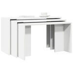 VIDAXL Tables gigognes 3 pcs blanc bois d'ingenierie