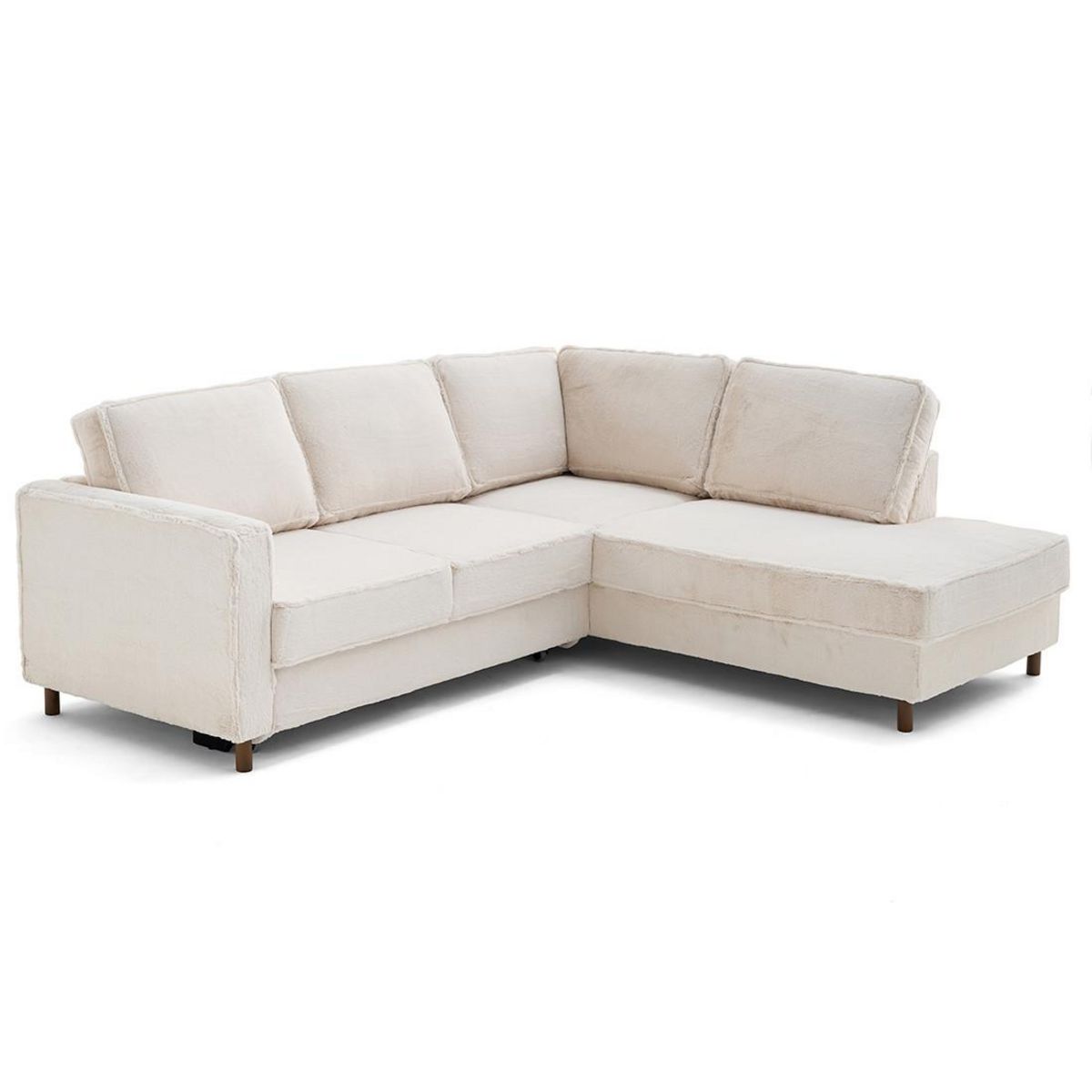 LISA DESIGN Jake - canapé d'angle droit 5 places convertible en fausse fourrure