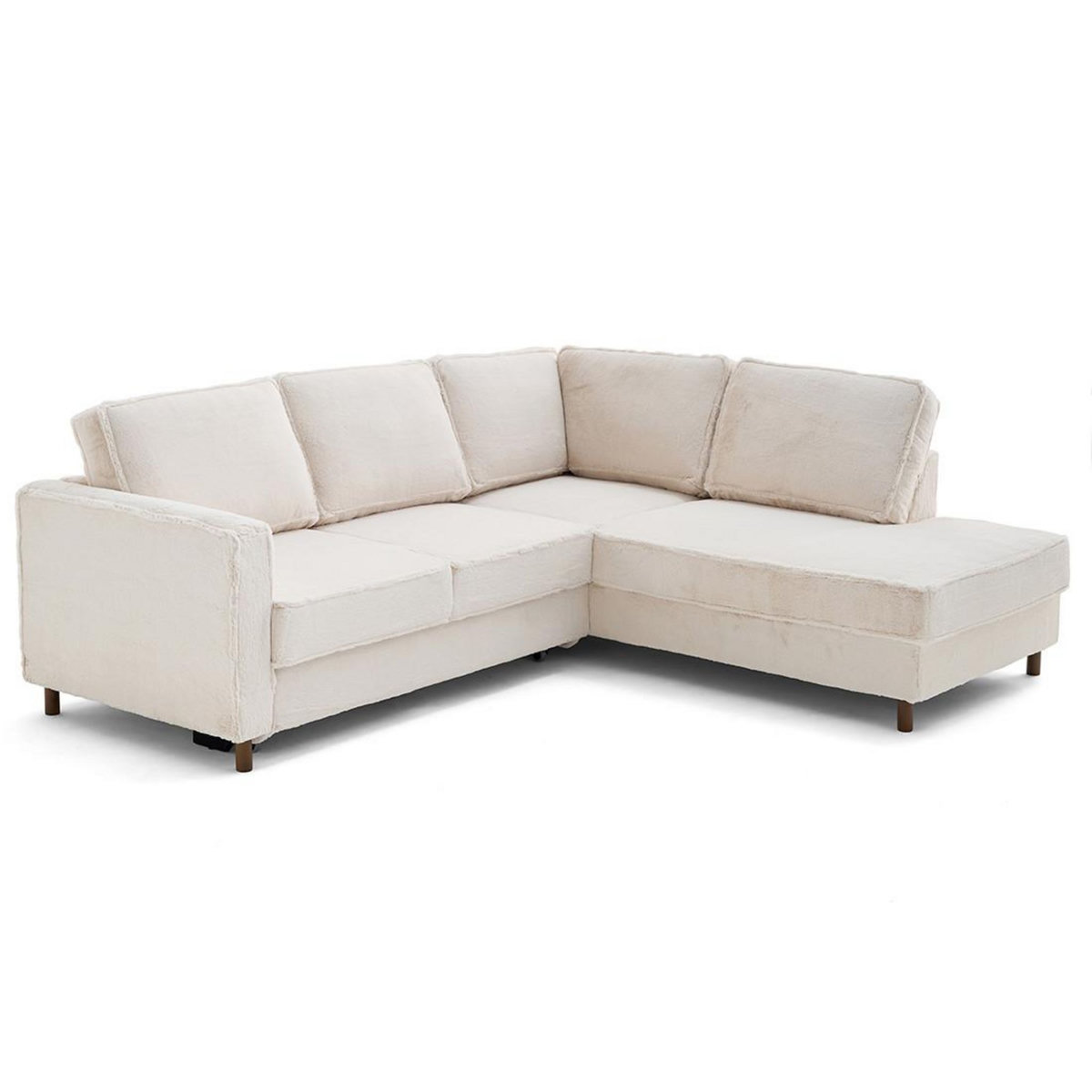 LISA DESIGN Jake - canapé d'angle droit 5 places convertible en fausse fourrure