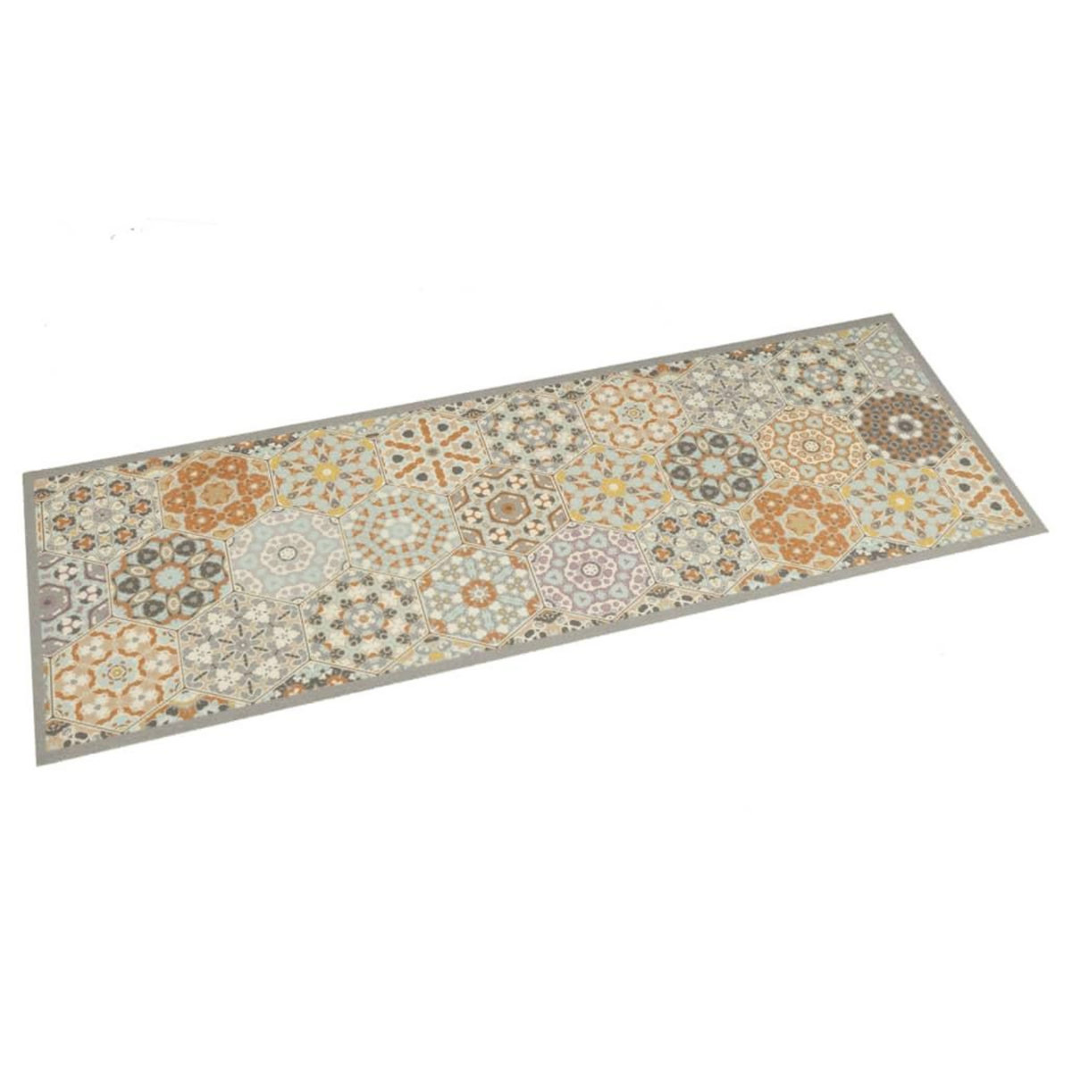 VIDAXL Tapis de cuisine lavable impression pastel hexagonale 45x150 cm