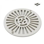 Astral Grille bonde de fond ronde avec vis pour piscine liner - Diam 17,7 cm - Blanc