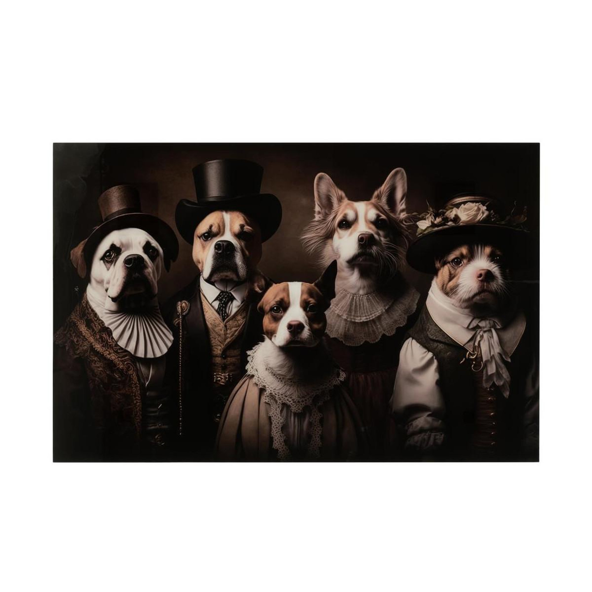 J-LINE Tableau déco en verre  old dog  80x120cm multicolore
